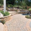Techo-Bloc’s Mista pavers can be used for pedestrian or light vehicular traffic , residential driveways , patios , and swimming pool decks.